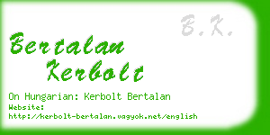bertalan kerbolt business card